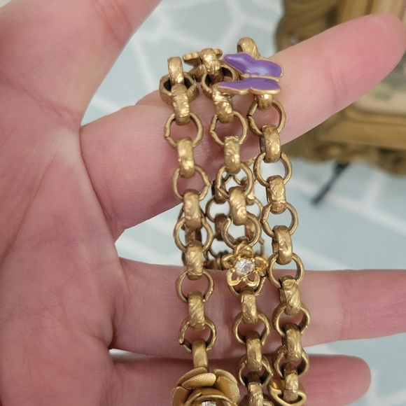 Price Final Beautiful Gold Toned Butterfly Garden Juicy Couture Bracelet - Picture 6 of 10